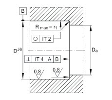 推力角接觸球軸承 BSB025062-2RS-T, 單向，接觸角 a = 60°，限制公差，兩側唇密封