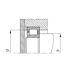 圓柱滾子軸承 NJ348-E-M1, 根據(jù) DIN 5412-1 標(biāo)準(zhǔn)的主要尺寸, 半定位軸承, 可分離, 帶保持架