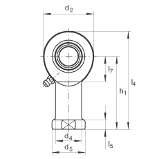 桿端軸承 GIR45-DO-2RS, 根據 DIN ISO 12 240-4 標準，帶右旋內螺紋，需維護，兩側唇密封