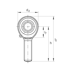 桿端軸承 GAKL8-PB, 根據(jù) DIN ISO 12 240-4 標(biāo)準(zhǔn)，帶左旋外螺紋，需維護(hù)