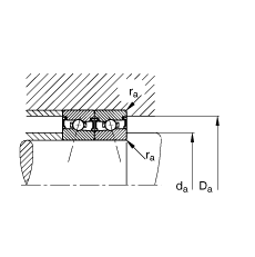 主軸軸承 HSS7001-E-T-P4S, 調節，成對安裝，接觸角 α = 25°，兩側唇密封，非接觸，限制公差