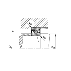 主軸軸承 HCS7010-E-T-P4S, 調(diào)節(jié)，成對或單元安裝，接觸角 α = 25°，兩側(cè)唇密封，非接觸，限制公差