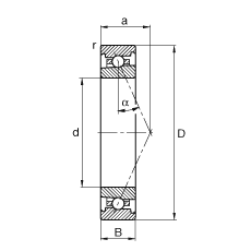 主軸軸承 HS7010-E-T-P4S, 調節，成對或單元安裝，接觸角 α = 25°，限制公差