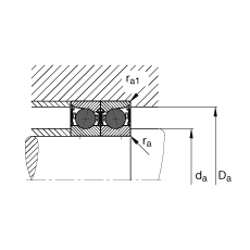主軸軸承 HCB7004-C-2RSD-T-P4S, 調節，成對或單元安裝，接觸角 α = 15°，陶瓷球，兩側唇密封，非接觸，限制公差