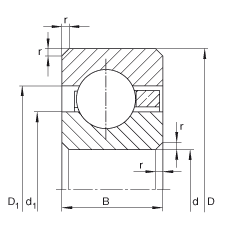 薄截面軸承 CSCF160, 深溝球軸承，類型C，運行溫度 -54°C 到 +120°C
